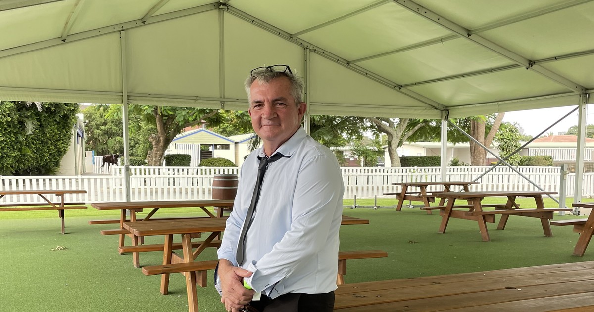 David James, founder of Billabong Garden Furniture, at a commercial picnic table installation