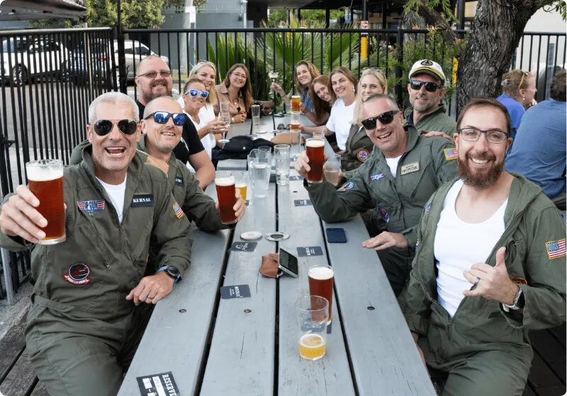 Outdoor picnic tables at Modus Mona Vale brewery Sydney