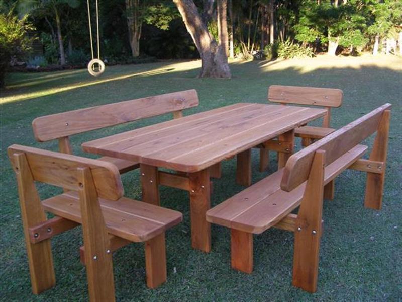 Big garden setting with four benches