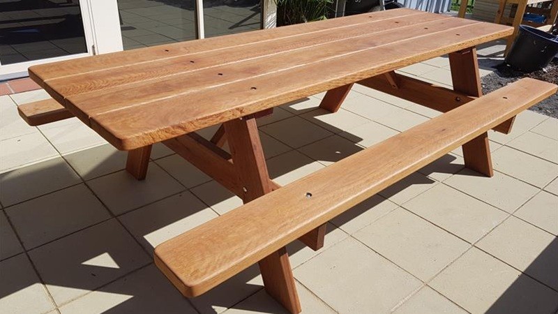 Three metre long outdoor table
