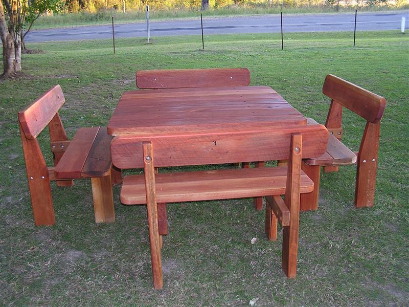 Square five piece outdoor setting on grass