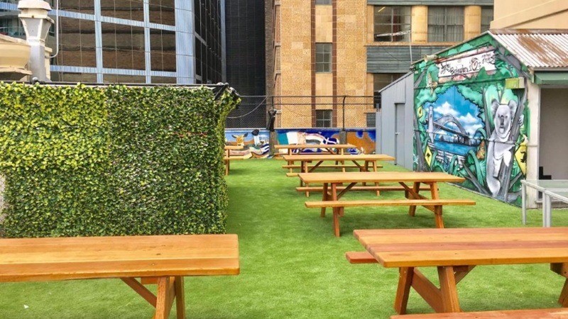 The roof area of a backpackers near Kings Cross