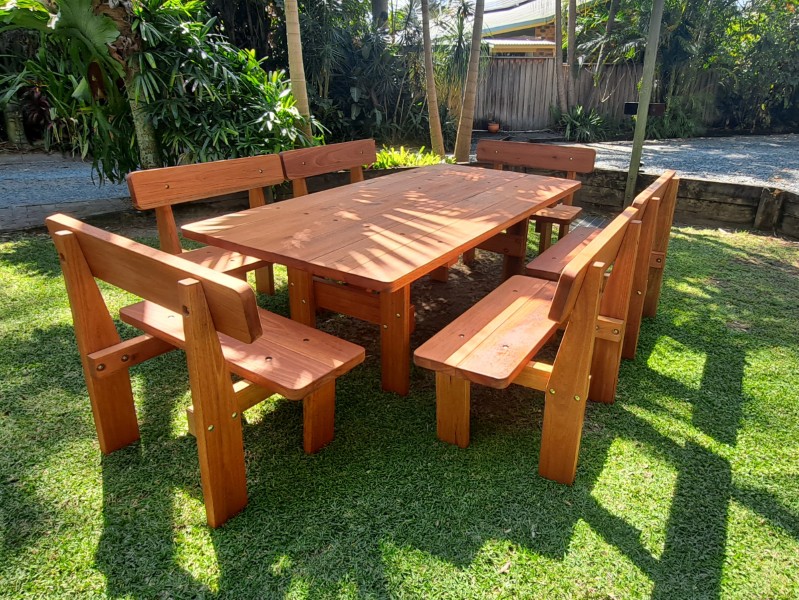 Sustainable NSW-sourced hardwood picnic table, eco-friendly and built to last